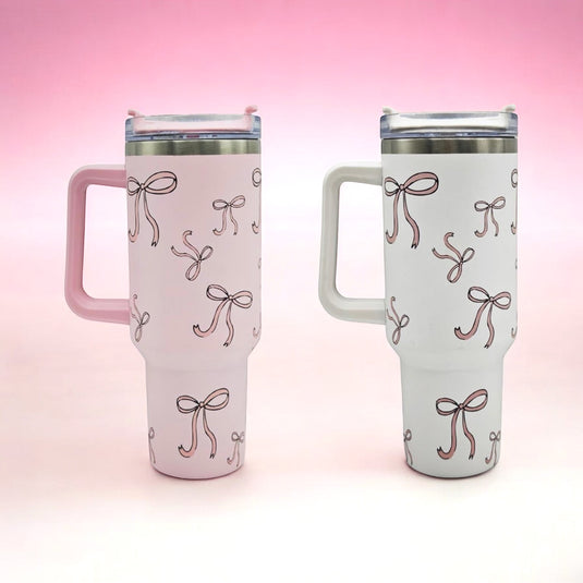 NOVELTIES-Stainless Steel 40oz Bow Tumbler T642172 ($7.50 each,6pc min.)