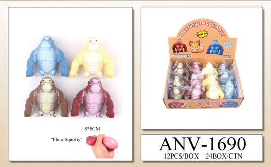 Novelties-Squishy Stretch Gorilla Toy ANV-1690 (12pc pack)