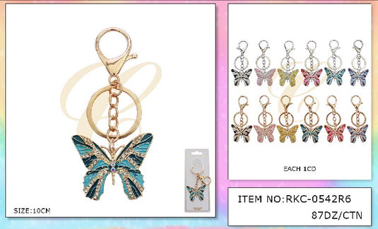 Accessories-Metal Ladybug Keychain RKC-0542R6 (12pc pack)