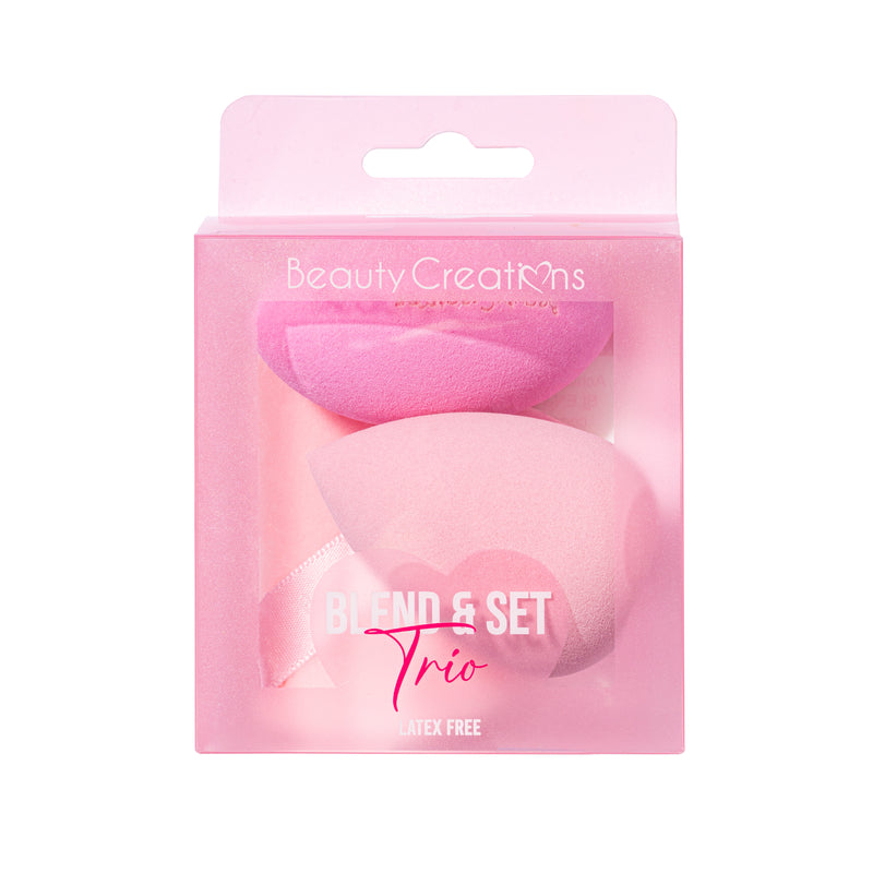 Load image into Gallery viewer, Face- Beauty Creations Blend &amp; Set Trio Beauty Blender Sponge Set -BC-BTS (12 pack, $2 each)
