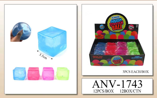 Accessories- Squish Stretch Ice Cube Ball ANV-1743 (12pc pack)