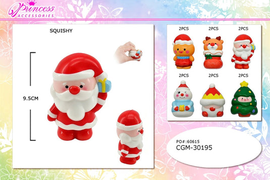 Accessories-Christmas Holiday Characters Squishy Squeeze Toys CGM-30195 (12pc pack)
