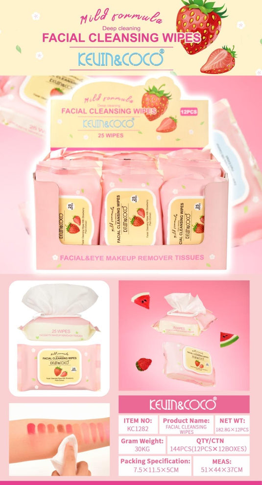 Skincare-Kevin&Coco Makeup Wipes KC1282 (12pc display)