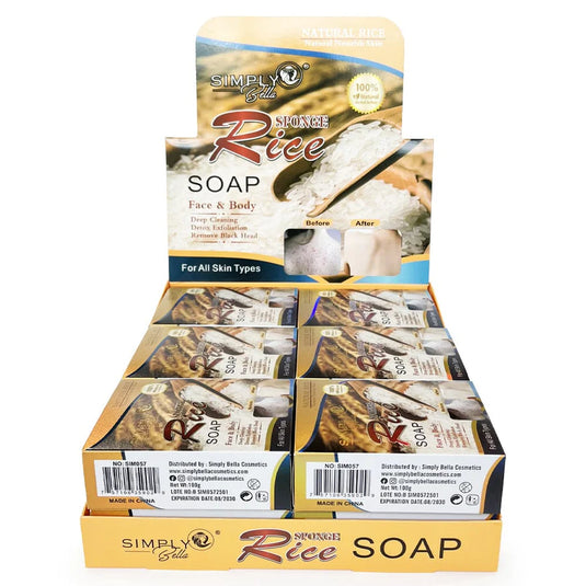 Skincare-Simply Bella Rice Sponge Soap SIM057 ($2 each, 24pc display)