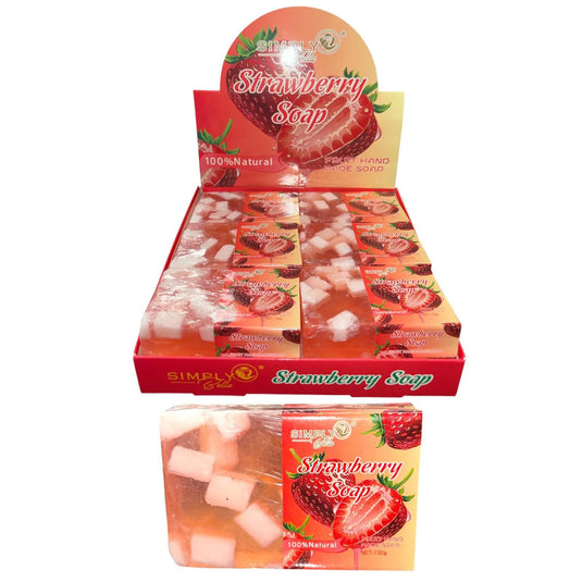 Skincare-Simply Bella Strawberry Natural Soap SIM044 ($1.75 each, 12pc display)