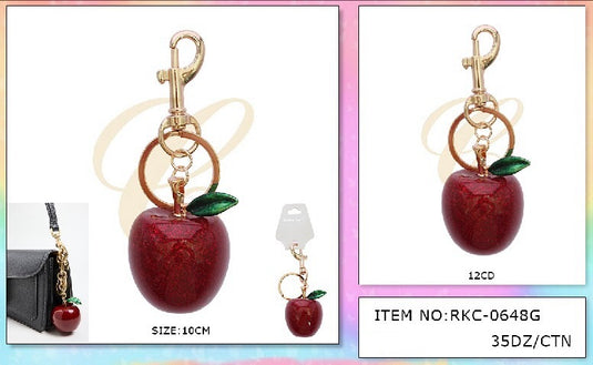 Accessories-Metal Apple Bag Keychain RKC-0648G (12pc pack)