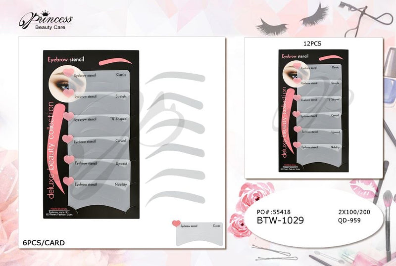 Load image into Gallery viewer, Eyebrows - Eyebrow Stencil BTW-1029 (12pc pack)
