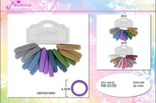 Hair-Assorted Pastel Colors Hair Ties RB-010S (12pc pack)