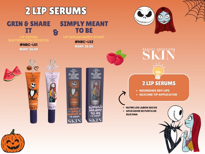 Load image into Gallery viewer, Lips-Beauty Creations Tim Burton’s The Nightmare Before Christmas #NBC-PDQ ($3.75 each, 48pc display, 12pc per item)
