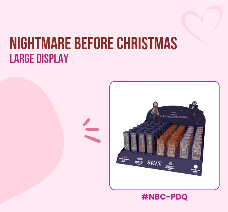 Load image into Gallery viewer, Lips-Beauty Creations Tim Burton’s The Nightmare Before Christmas #NBC-PDQ ($3.75 each, 48pc display, 12pc per item)
