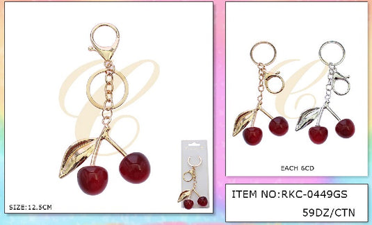 Accessories-Metal Apple Bag Keychain RKC-0449GS (12pc pack)