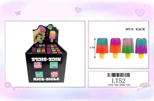 Accessories-Nee Doh Nice-Sicle Popsicle Squishy Toy LT52 (12pc pack)
