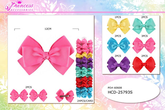 Hair-Hair Bow Clip HCD-25793S (24pc pack)