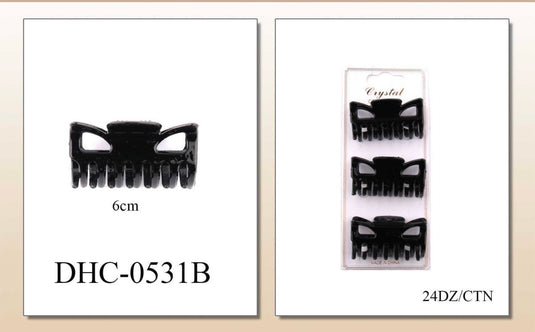 Hair-Black Hair Claw Clips DHC-0531B (12pc pack)