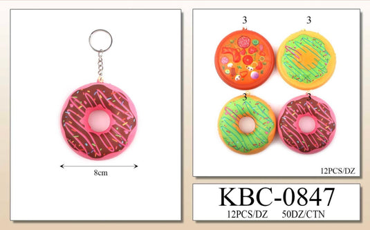 Accessories-Squishy Donut & Pizza Keychain KBC-0847 (12pc pack)