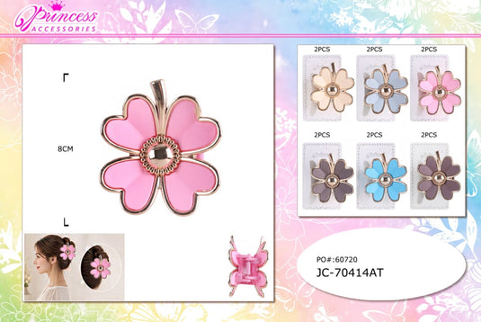 Hair-Clover Flower Hair Claw Clip JC-70414AT (12pc pack)