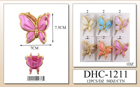 Hair-Butterfly Hair Claw Clip DHC-1211 (12pc pack)