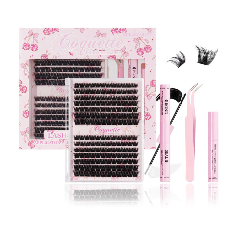 Load image into Gallery viewer, Eyes- Coquette Faux Mink Lash Cluster Kit CHERRY GLOW #7 ($7 each, 4pc bundle)
