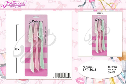 Eyebrows- 3pc Eyebrows Razor Set BFT-5018 (12pc pack)