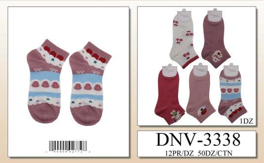 Accessories-Cute Kids Ankle Socks DNV-3338 (12pc pack)