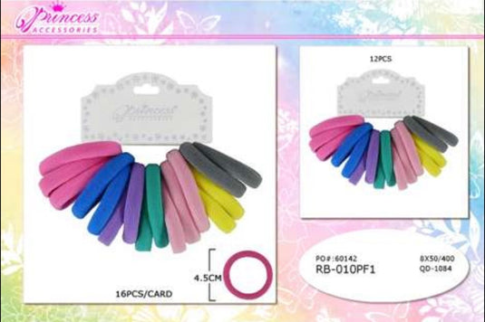 Hair-Assorted Pastel Colors Hair Ties RB-010PF1 (12pc pack)