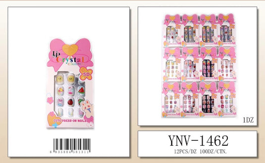 Accessories-Kids 5D Cute Press-On Nails YNV-1462 (12pc pack)