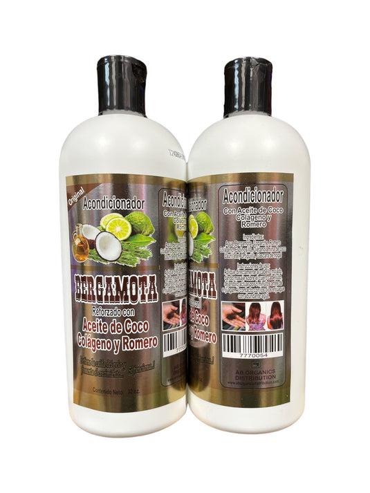 Hair- Acondicionador Bergamota Reforzada con Aceite de Coco 32oz. (4pc bundle, $5.50 each)