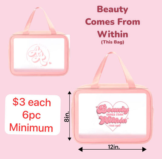 Novelties- Acute Attitude Cosmetics Makeup Travel Bag PINK (6pc bundle, $3 each)