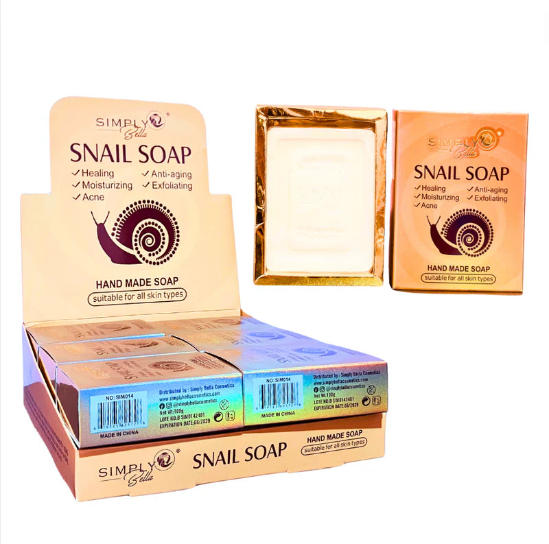 Load image into Gallery viewer, Skincare- Simply Bella Snail Soap SIM014 (12pc box, $1.75 each)
