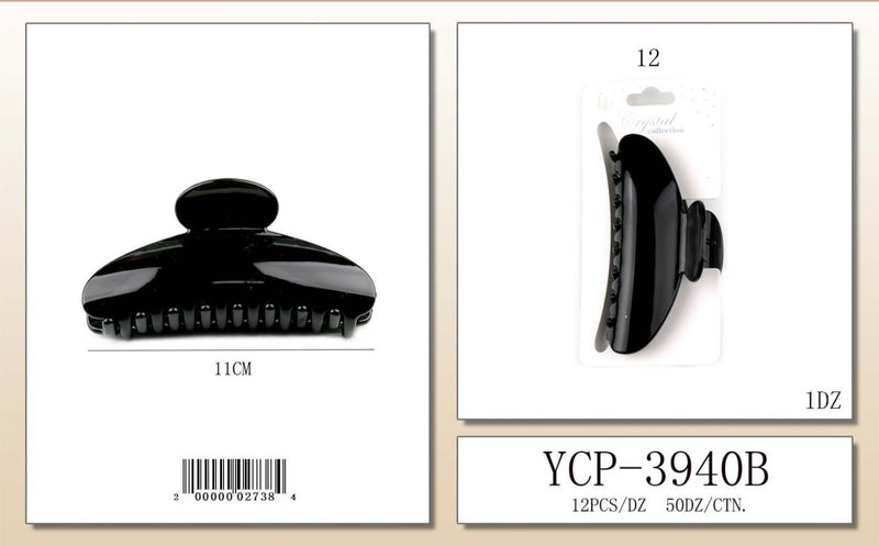 Load image into Gallery viewer, Hair-Black Hair Claw Clip YCP-3940B (12pc pack)

