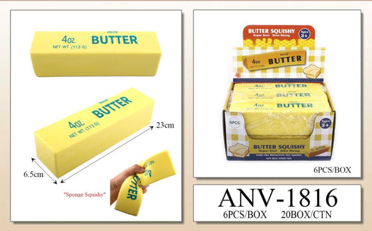 Accessories-Jumbo Butter Squishy Slow-Rise Foam Toy ANV-1816 (6pc pack)