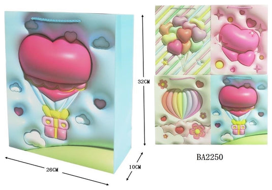 Accessories- Heart Gift Bag BA2250 (12pc pack)