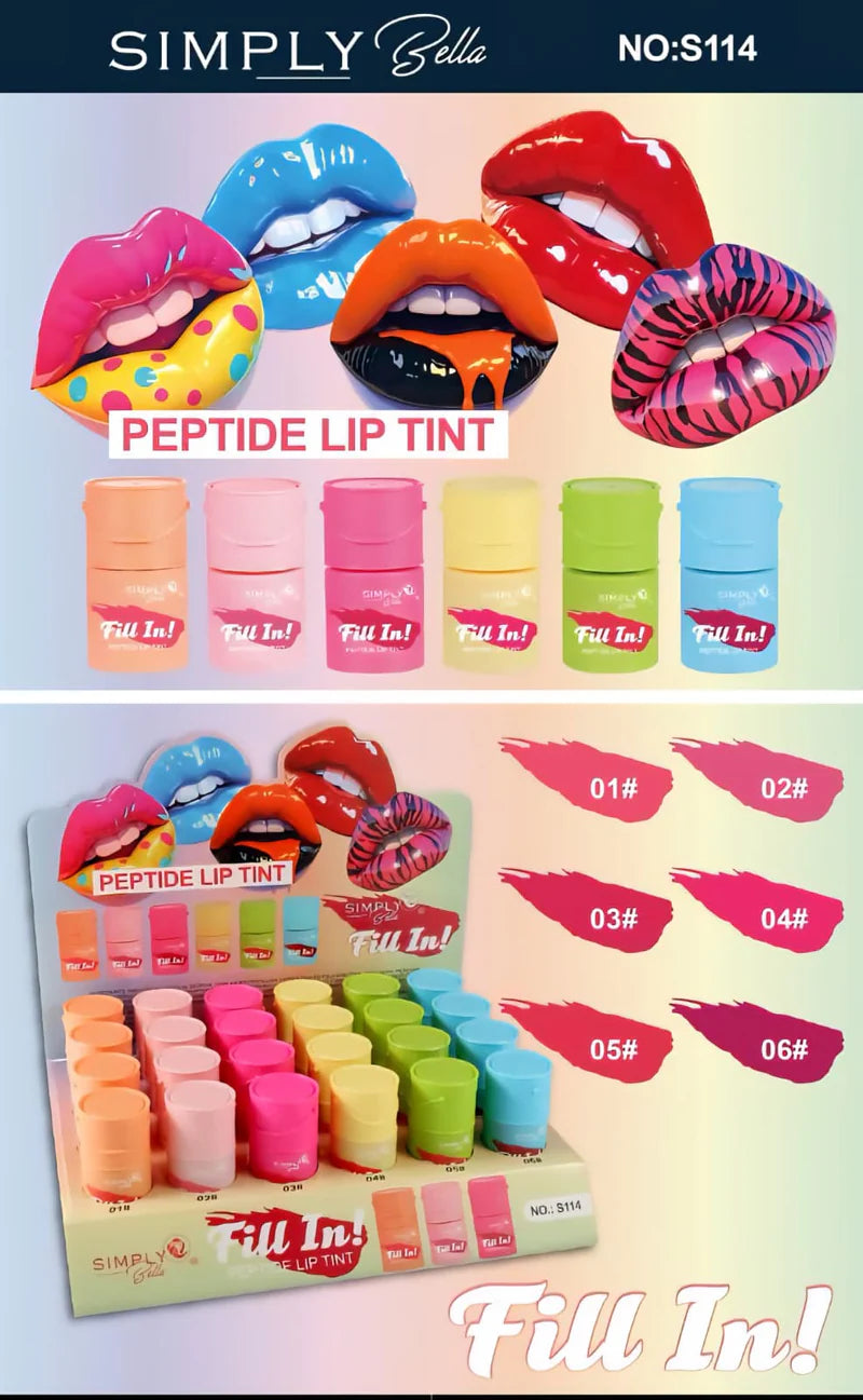 Load image into Gallery viewer, Lips-Simply Bella Fill In Peptide Lip Tint S114 ($1 each, 24pc display)
