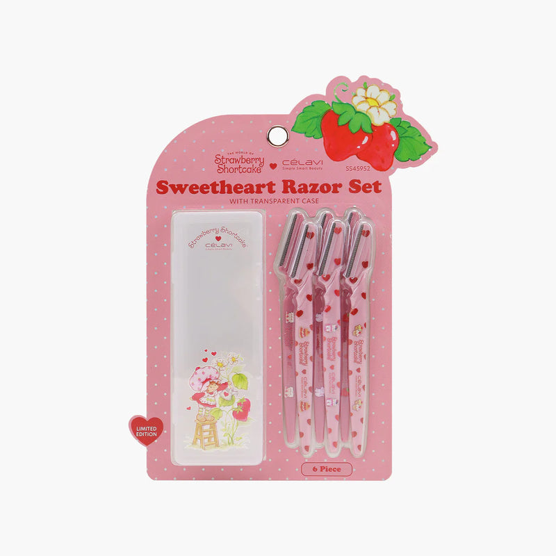 Load image into Gallery viewer, Face-Celavi Strawberry Shortcake 6pc Derma Razors With Transparent Case SS45952 ($4 each, 4pc bundle)
