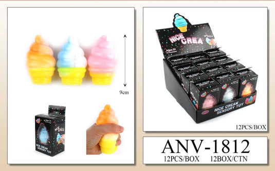 Accessories-Nice Cream Squishy Toy ANV-1812 (12pc pack)