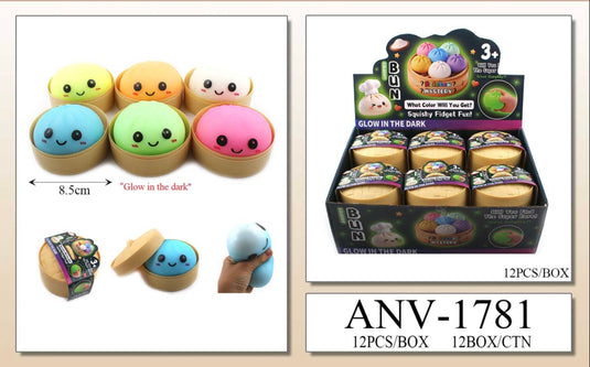 Accessories-Glow-in-the-Dark Mystery Dumpling Squishy ANV-1781 (12pc pack)