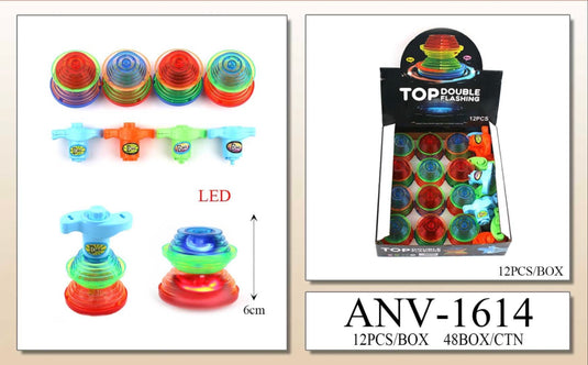 Accessories-LED Light-Up Fidget Spinner Top in Assorted Colors ANV-1614 (12pc pack)