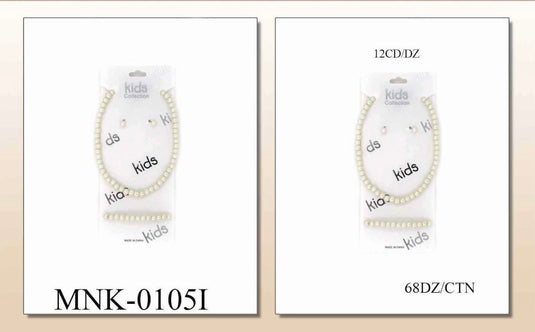 Jewelry-Pearl Necklace Kid’s MNK-0105I (12pcs pack)