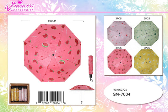 Accessories-Fruit Print Folding Umbrella GM-7004 (12pc pack)