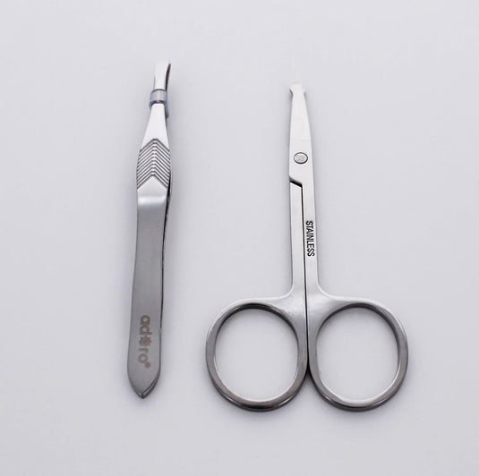 Face-Adoro Nose (Safety) Scissor & Tweezer Grooming Set 1113/09 (12pcs bulk)