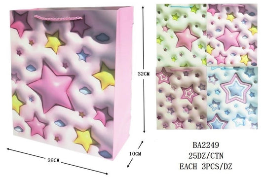 Accessories- Star Gift Bag BA2249 (12pc pack)