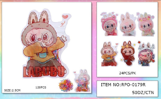 Hair-Cute Doll Monster Rubber Bands RPO-0179R (24pc pack)
