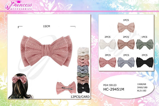 Hair-Cute Hair Bows HC-29451M (12pcs strip)