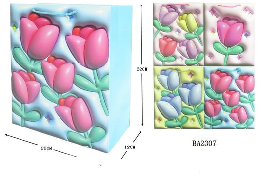 Accessories-Tulips Gift Bag BA2307 (12pc pack)