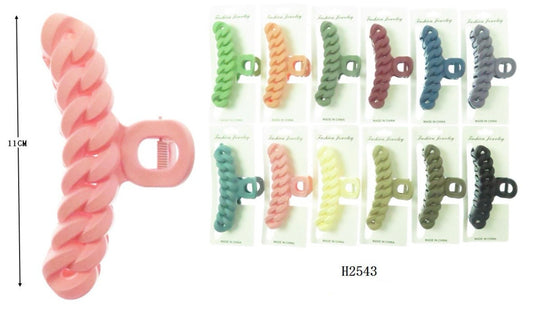 Hair-Braided Chain Jaw Hair Clip H2543 (12pc pack)