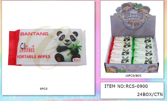 Accessories-Mini Portable Panda Wipes RCS-0900 (16pc pack)