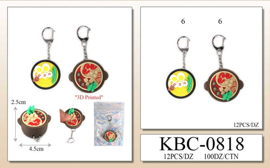 Accessories-Hot Pot & Ramen Bowl Keychain KBC-0818 (12pc pack)