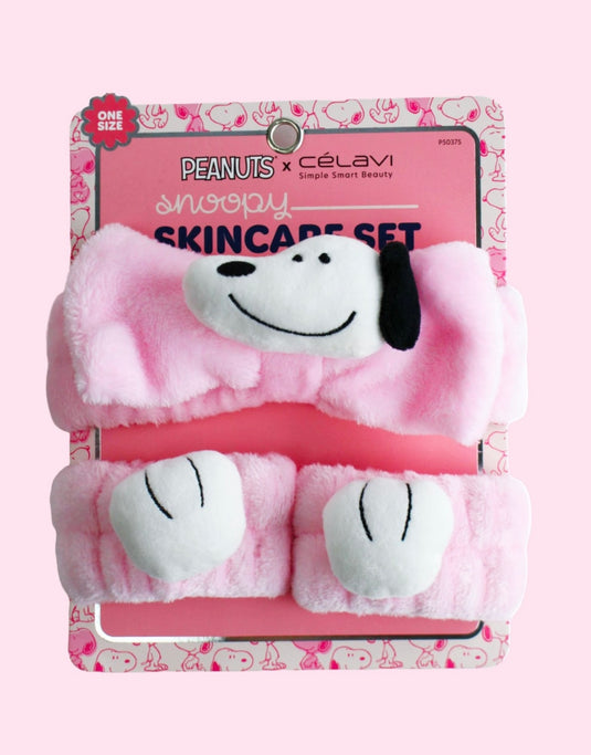 Skincare-Celavi x Peanuts Pink Spa Headband With Wristbands P50375 ($4.75each, 4pc bundle)