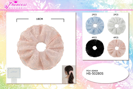 Hair-Lace Scrunchie in Assorted Colors HS-50280S (12pc pack)