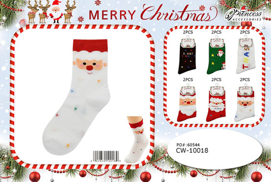 Accessories-Merry Christmas Santa Crew Socks CW-10018 (12pc pack)
